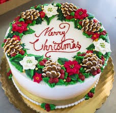 Yummy pie with Quotes of Christmas wishes on topping