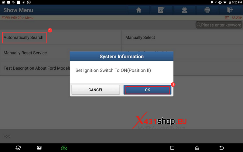 LAUNCH X431_Ford Navigator Vehicle Dynamic Suspension Temperature Calibration
