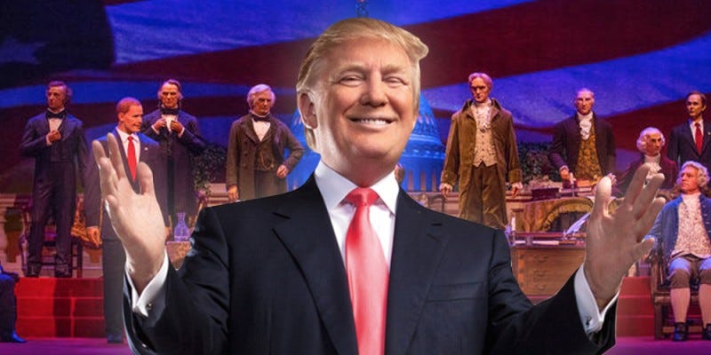 Image result for donald trump hall of presidents