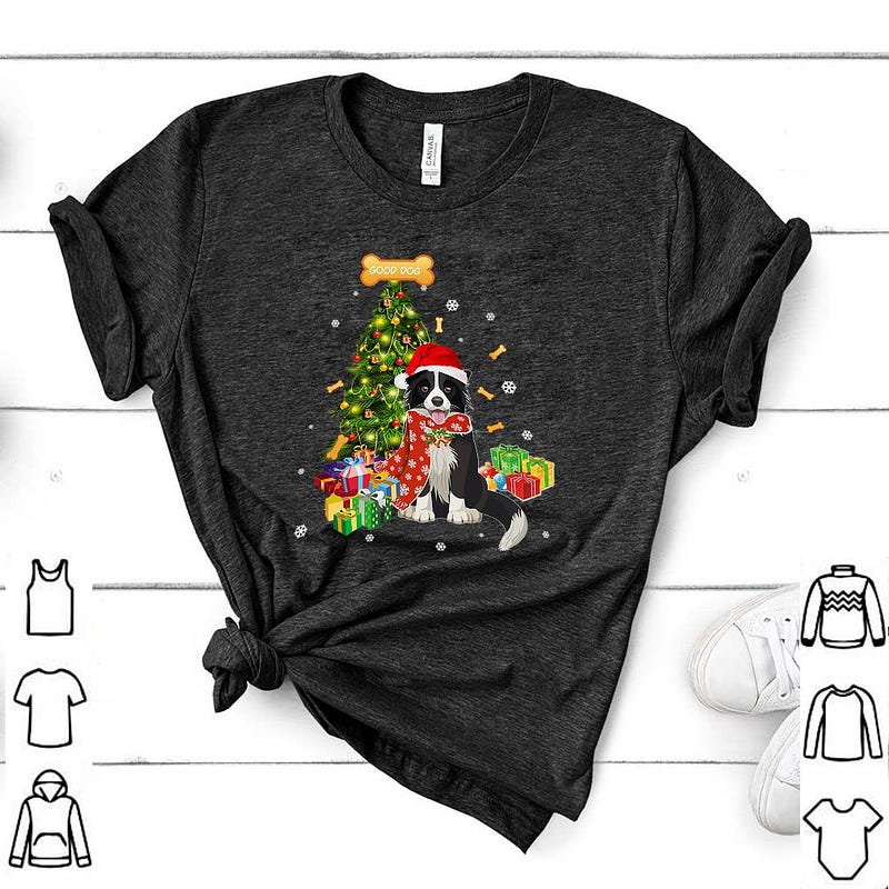 border collie christmas shirt