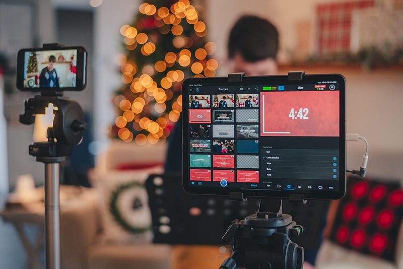 A person live streaming a content