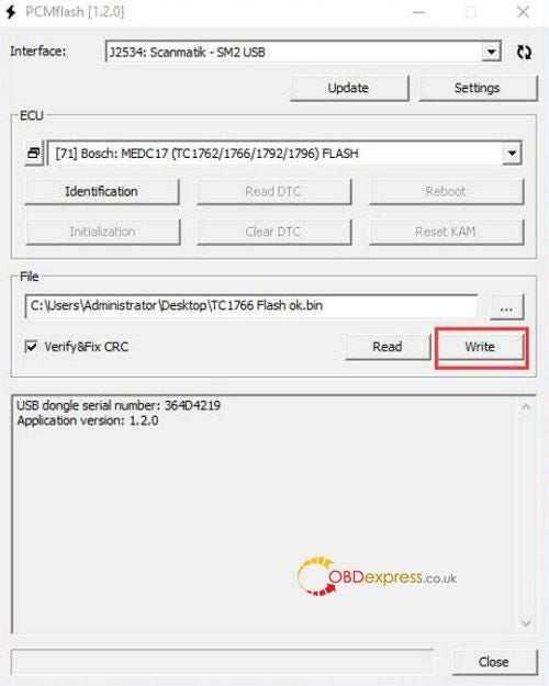 PCMtuner ECU Services usage process description