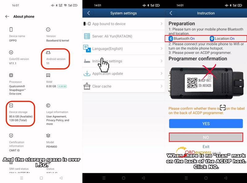 Yanhua Mini ACDP connected to the mobile APP(Android phones)