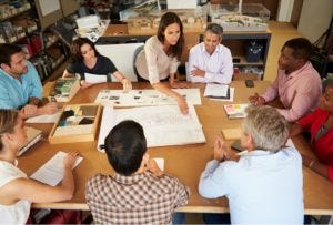 Business group working together