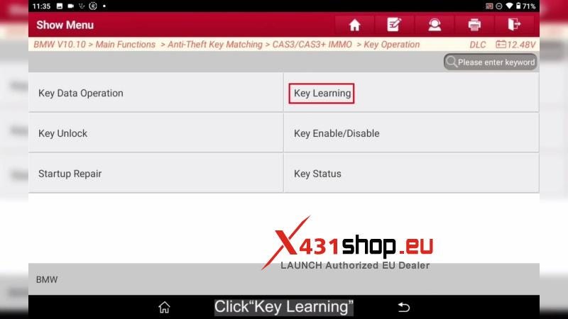 LAUNCH X431 IMMO Elite Guide_Adding a New BMW CAS3 Key