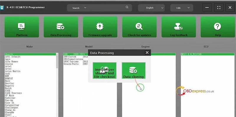 ダウンロード、インストール、アップデート、アクティベーション X431 ECU および TCU プログラマーの起動