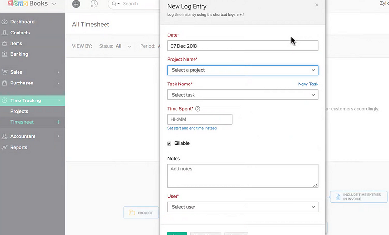 Zoho Project offers project management with construction time tracking