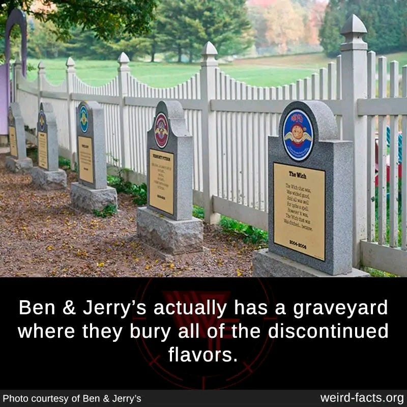 Ice cream grave yard Ben and Jerry’s