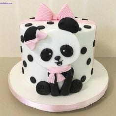 A unique idea of a Panda style cake for small kids at festive parties