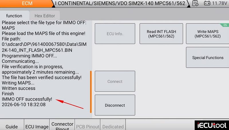 Hyundai SIM2K-140 IMMO OFF with OBDSTAR X300 Classic G3