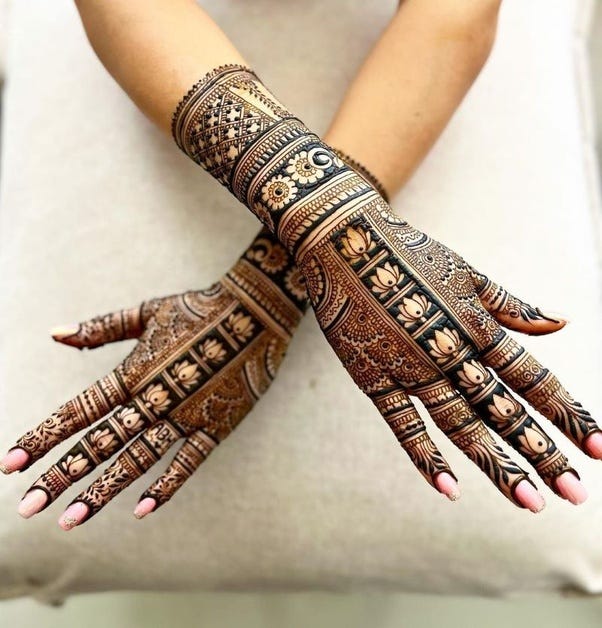 Lotus Mehndi Design for Back Hand -shaadidukaan