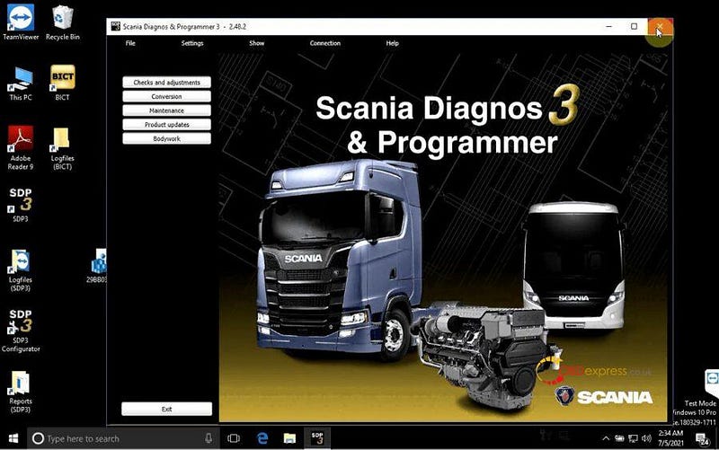 Scania SDP3 2.48.2 free download and installation on win10 64bit