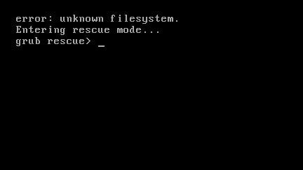 prompt do grub apos falha no boot
