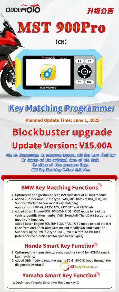 OBDEMOTO 900PRO V15.00A Upgrade