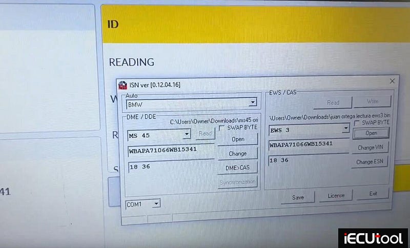 How to Get BMW Siemens MS45 DME ISN Code with KESS3