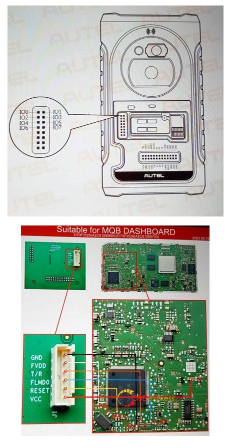 Autel APB130 Adapter and XP400 Pro Read Chip D7035XX Data Connection Method