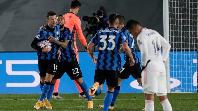 Inter e Real estavam no mesmo grupo na última temporada da Champions League. 