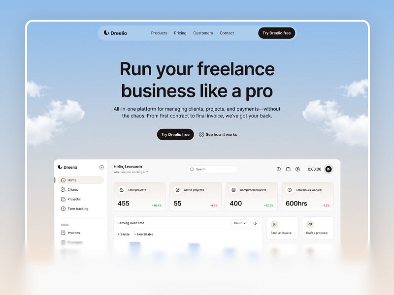 Dreelio — SaaS Landing Page Template