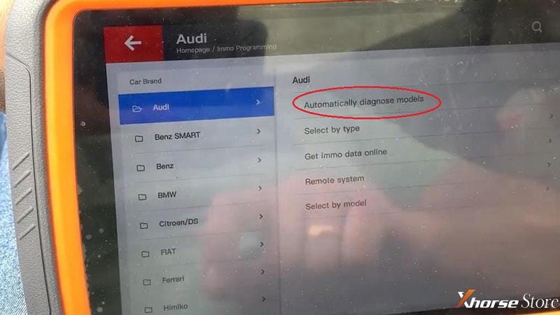 Xhorse VVDI Key Tool Plus use case: adds key for Audi Q7