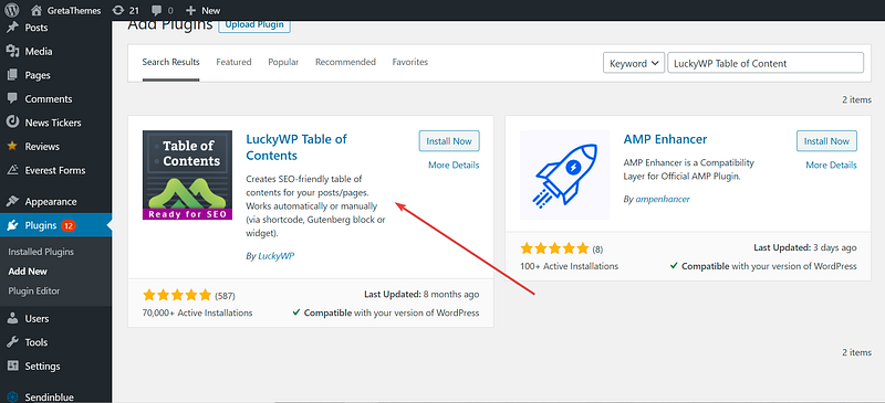 LuckyWP Table of Contents is free plugin for creating tables of contents in WordPress.