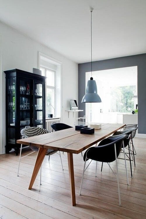 Grey Scandinavian dining room