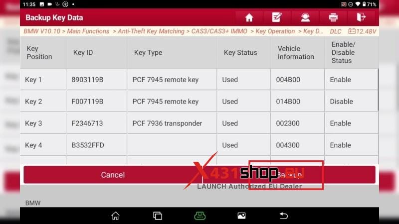 LAUNCH X431 IMMO Elite Guide_Adding a New BMW CAS3 Key