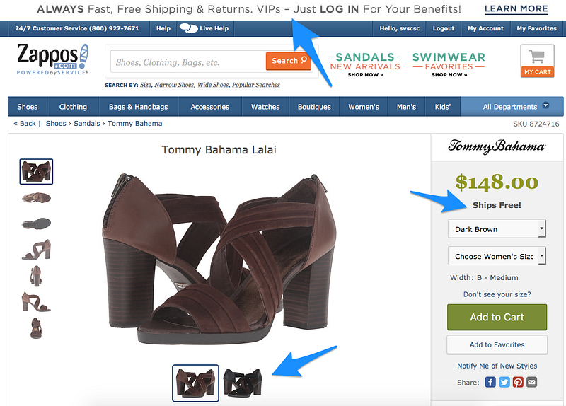Zappos Website