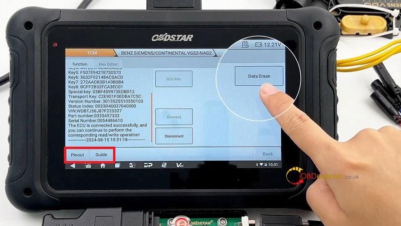 OBDSTAR DC706 Erase Benz SIEMENS VGS2-NAG2 TCM Data