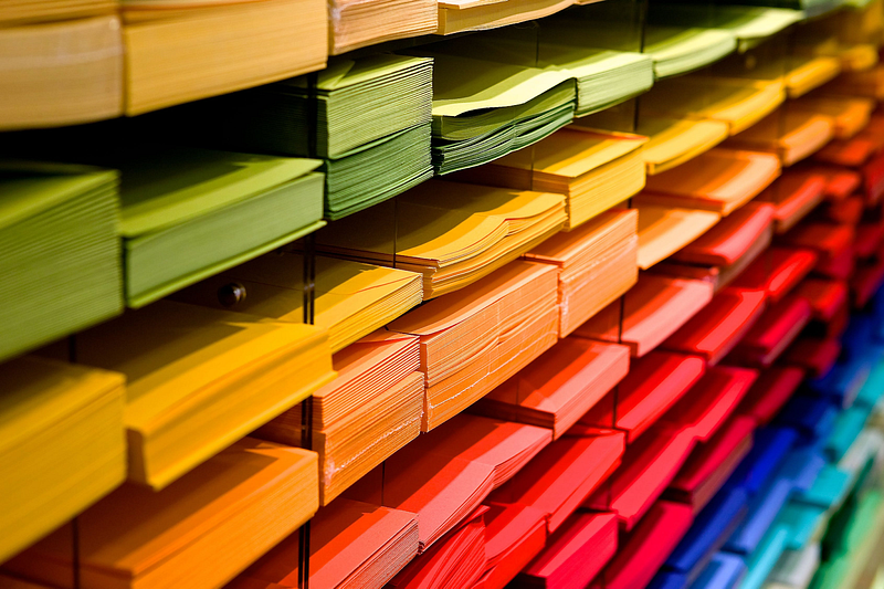 envelopes of different colors
