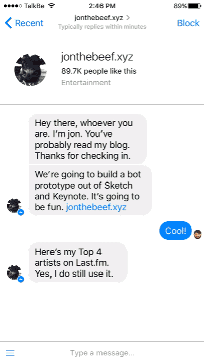 How to prototype a Facebook Messenger bot with Keynote.