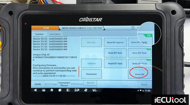 Read Benz MED17.7.3.1 ECU with Foxflash or OBDSTAR DC706