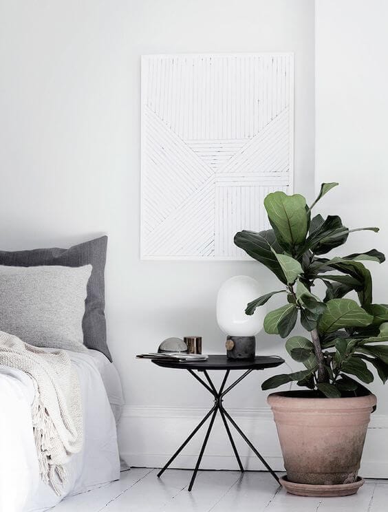 Light Scandinavian room with plant