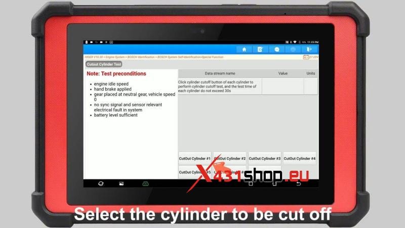Test Cutout Cylinder on Higer with Launch X431 PAD 5 HD3