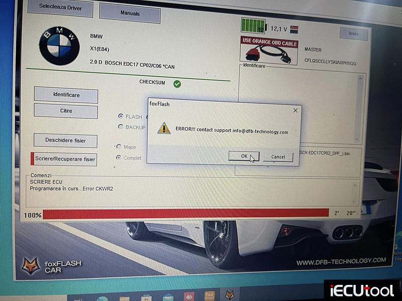 Foxflash Failed to Read BMW EDC17CP02 via OBD