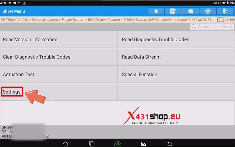LAUNCH X431 Truck Tool_Writes Injector Codes on DF Truck