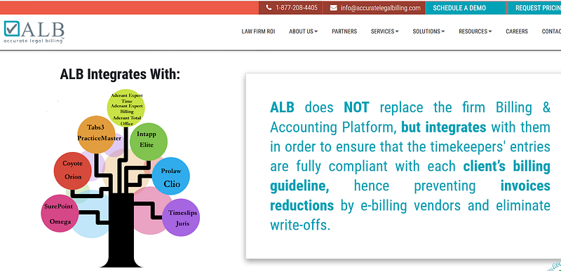 Accurate Legal Billing integration capabilities | one of the best time tracking and billing software