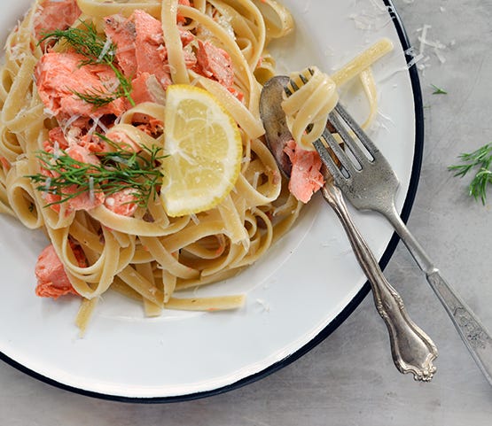 Salmon + Fettuccini in 20 - Global Dish - Stephanie Arsenault