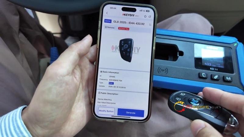 KEYDIY KD-X4 DOIPアダプターを使って2025年式ビュイックGL8のスマートキーを追加する方法