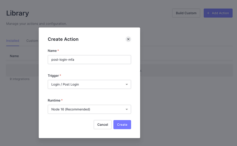 Create an Auth0 Action