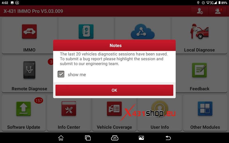 بازخورد تشخیصی را در دستگاه LAUNCH-X431 IMMO ارسال کنید