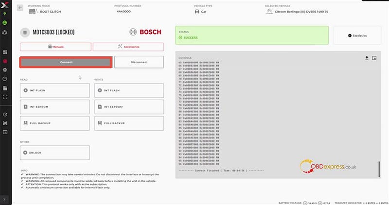 How to Unlock Bosch MD1CS003 ECU by Flex Boot Glitch