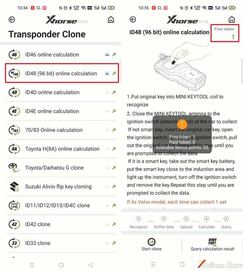 VVDI MINI Key Tool Check ID48 Tokens