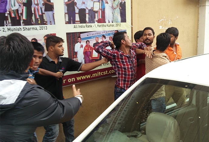 ABVP can't help but get into a skirmish at every protest