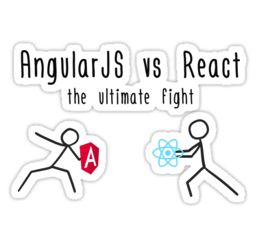 AngularJS vs React sticker #angularjs #reactjs #javascript #code #coding #webdev