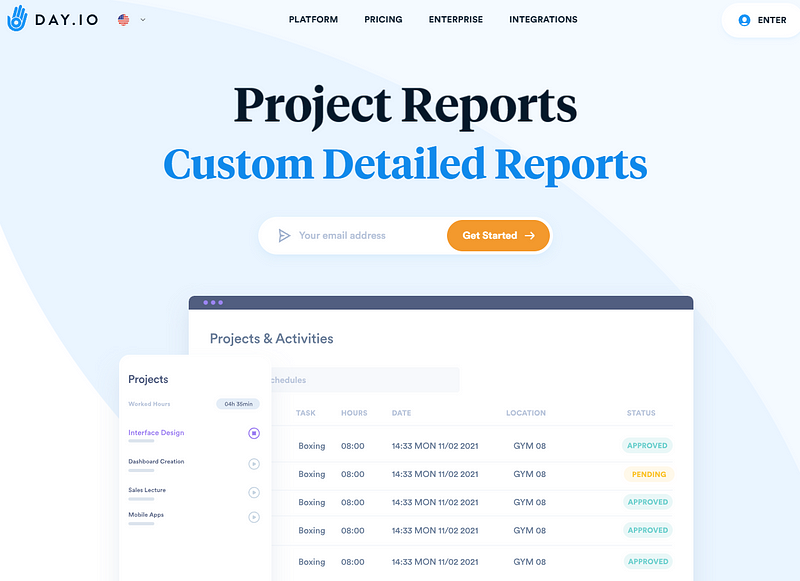 Day.io website - Asana for Project Management