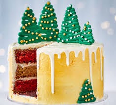Showing Christmas tree Cake for Xmas Celebration