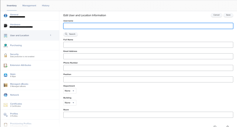 Jamf 自動停用相機功能