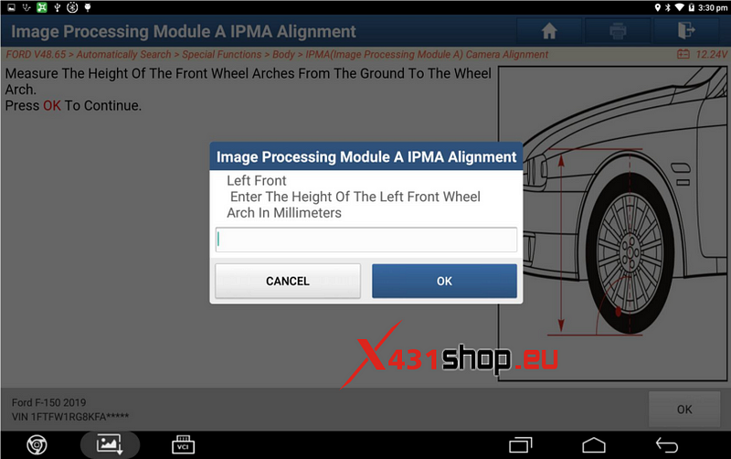 LAUNCH X431_Ford Vehicle Lane Departure Warning System Camera Calibration