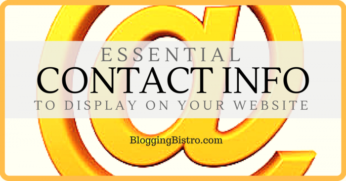 Essential Contact Info to Display on Your Website | BloggingBistro.com