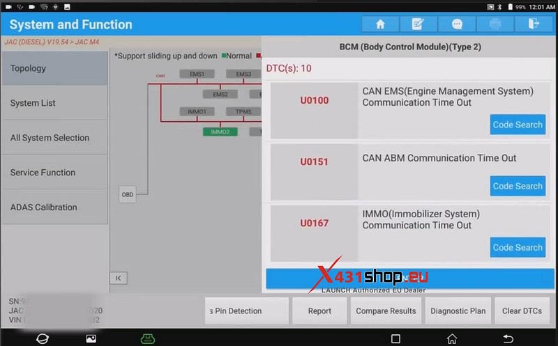 LAUNCH X431 PAD V ELITE    JAC M4